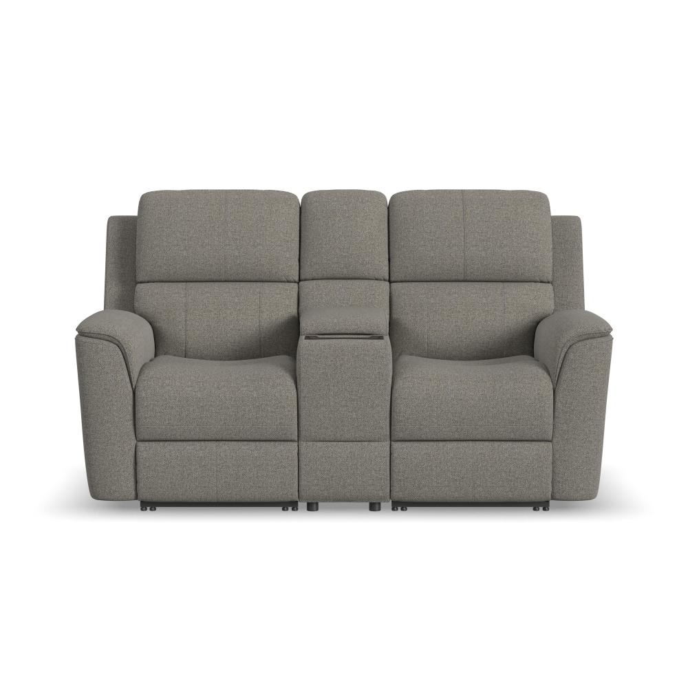 Henry Power Reclining Loveseat with Console & Power Headrests & Lumbar - Fabric 425-01