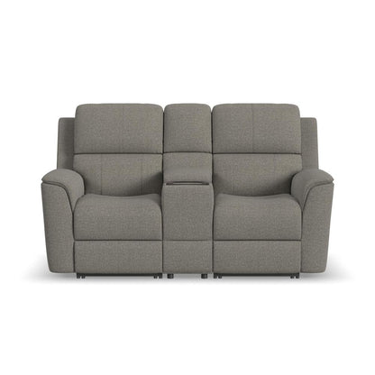 Henry Power Reclining Loveseat with Console & Power Headrests & Lumbar - Fabric 425-01