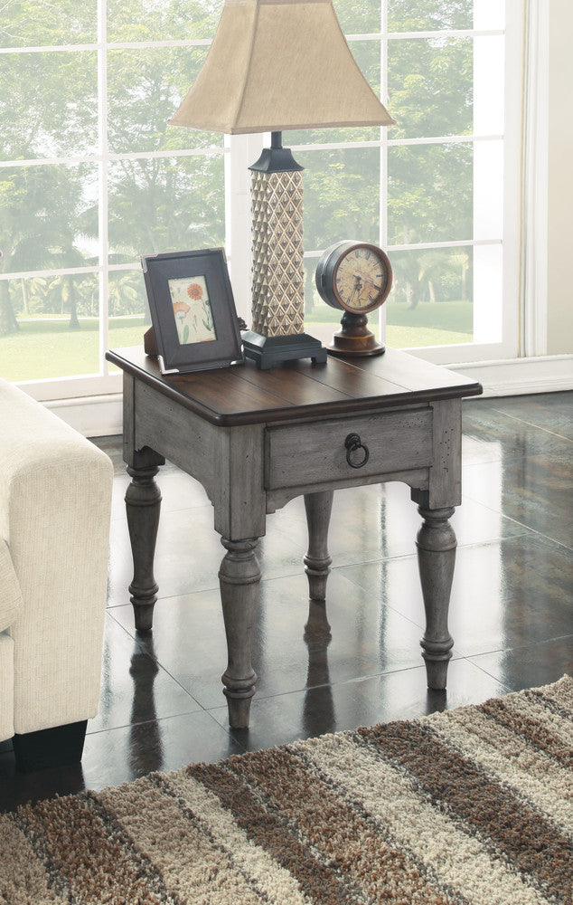 Plymouth End Table - Gray, Brown - 5000003396
