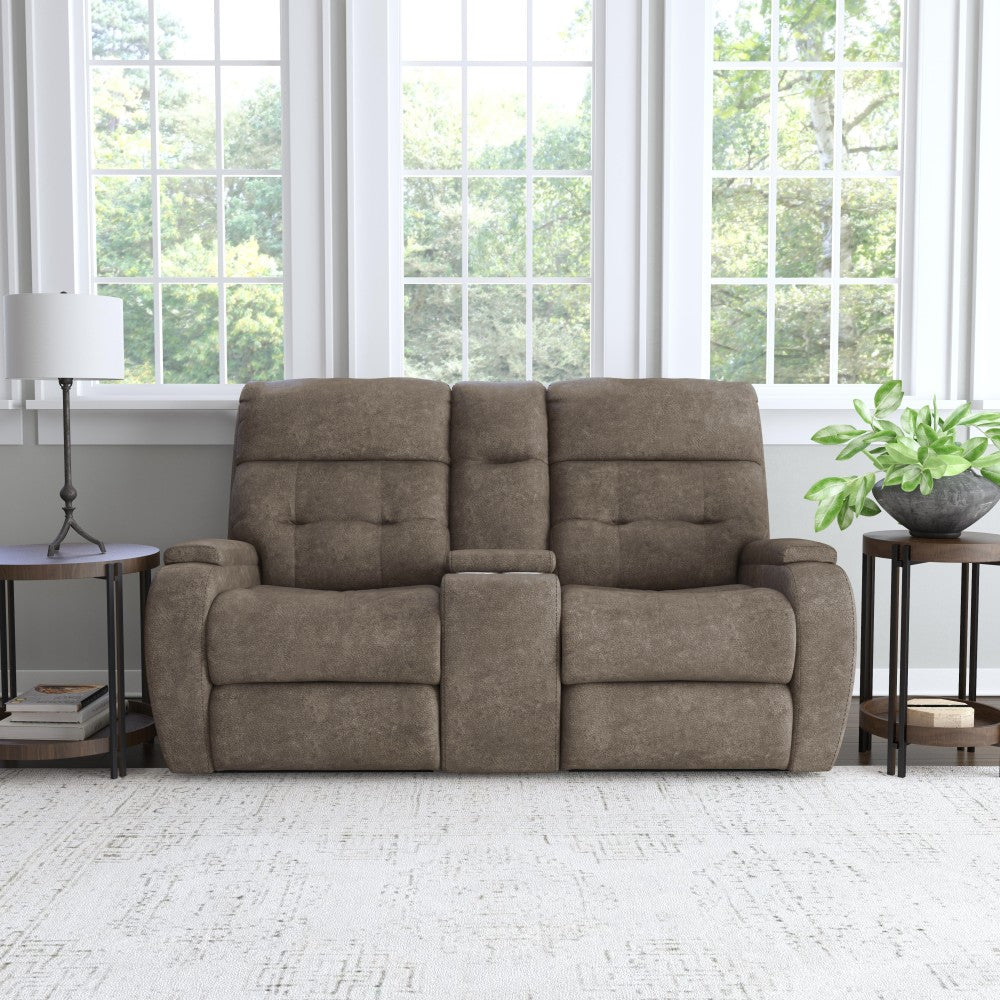 Strait Power Reclining Loveseat with Console & Power Headrests - Default Title