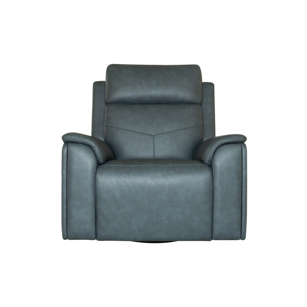 Vernon Power Swivel Gliding Recliner with Power Headrest, Lumbar, Heat & Massage - Green