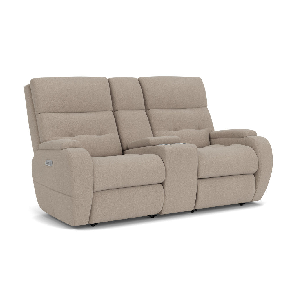 Strait Power Reclining Loveseat with Console & Power Headrests - Default Title