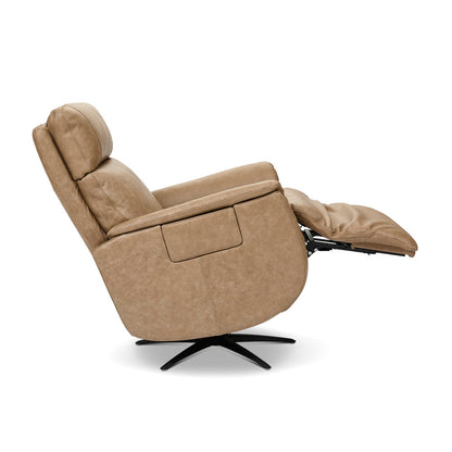 Cove Power Swivel Recliner with Power Headrest, Lumbar, Heat, & Massage - Leather 896-80