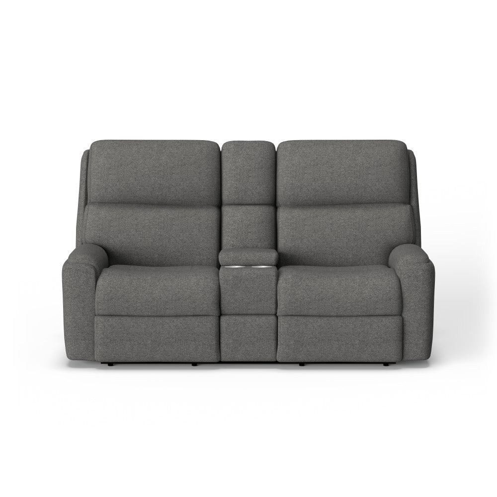Rio Power Reclining Loveseat with Console & Power Headrests - Fabric 309-02