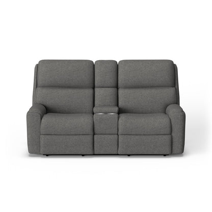 Rio Power Reclining Loveseat with Console & Power Headrests - Fabric 309-02