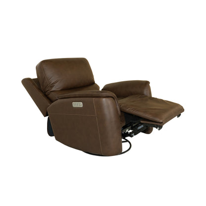 Henry Power Swivel Gliding Recliner with Power Headrest, Lumbar, Heat & Massage - Brown - 5000008236