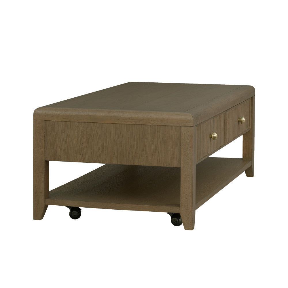 Reed Rectangular Coffee Table with Casters - Default Title