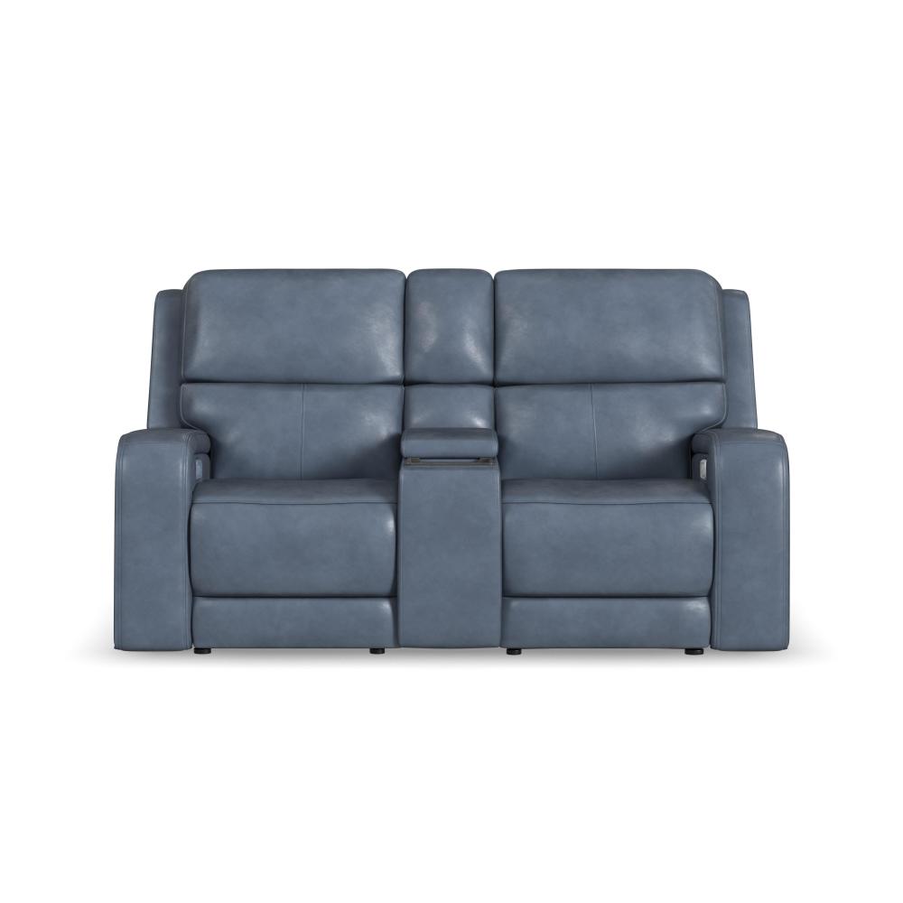 Oasis Power Reclining Loveseat with Console, Power Headrests, Lumbar, Heat & Massage - Leather 734-40