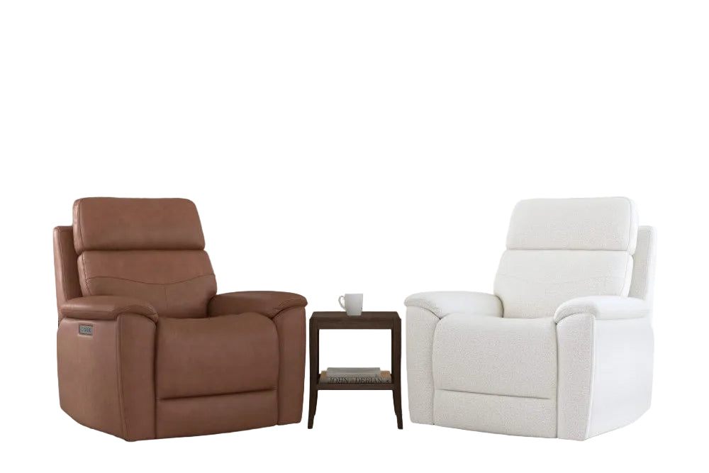 Refined Power Swivel Gliding Recliner with Power Headrest & Lumbar - Fabric 410-11
