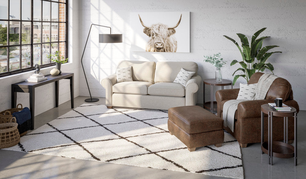 Thornton Two-Cushion Sofa - Fabric, Leather 818-01