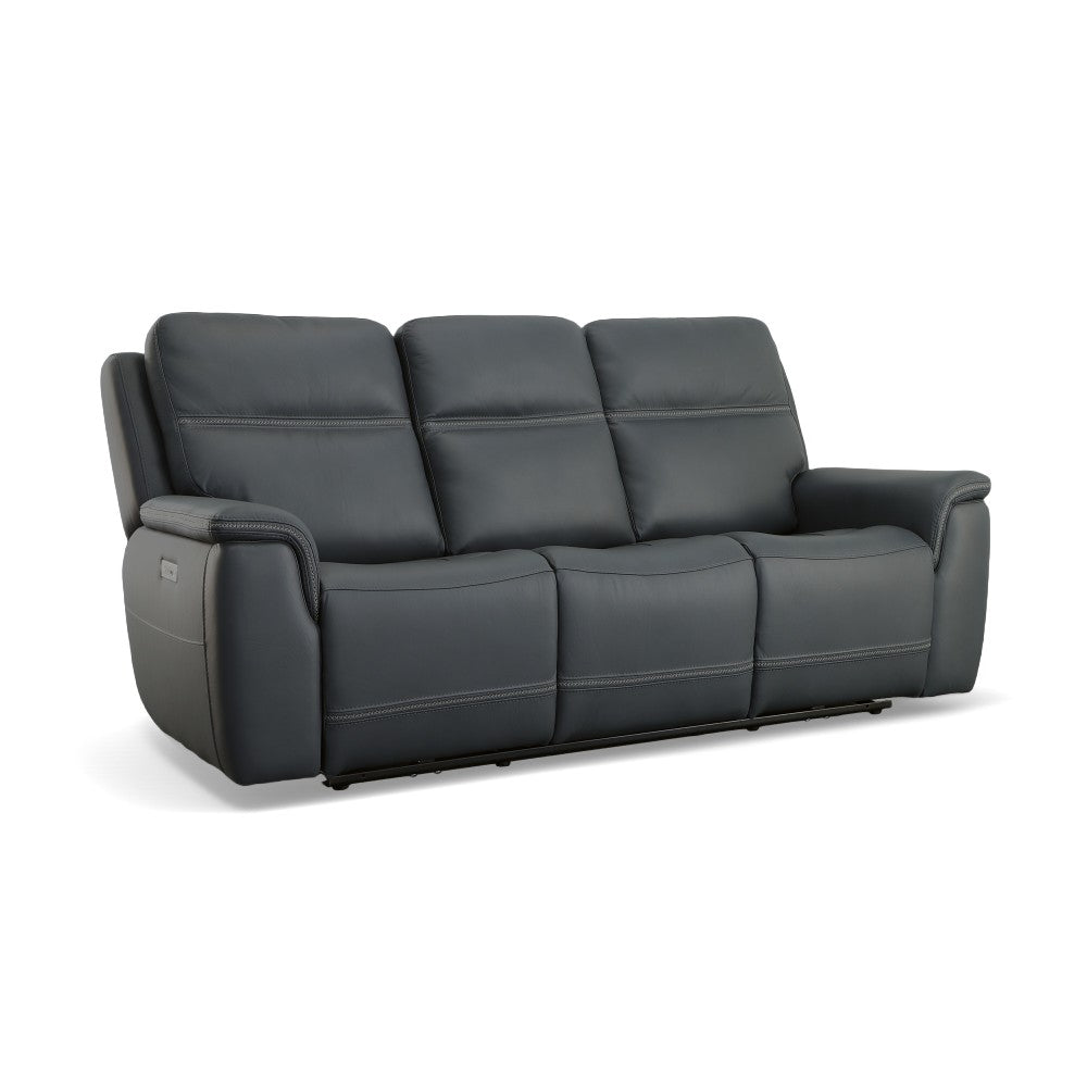 Sawyer Power Reclining Sofa with Power Headrests & Lumbar - Leather 009-42
