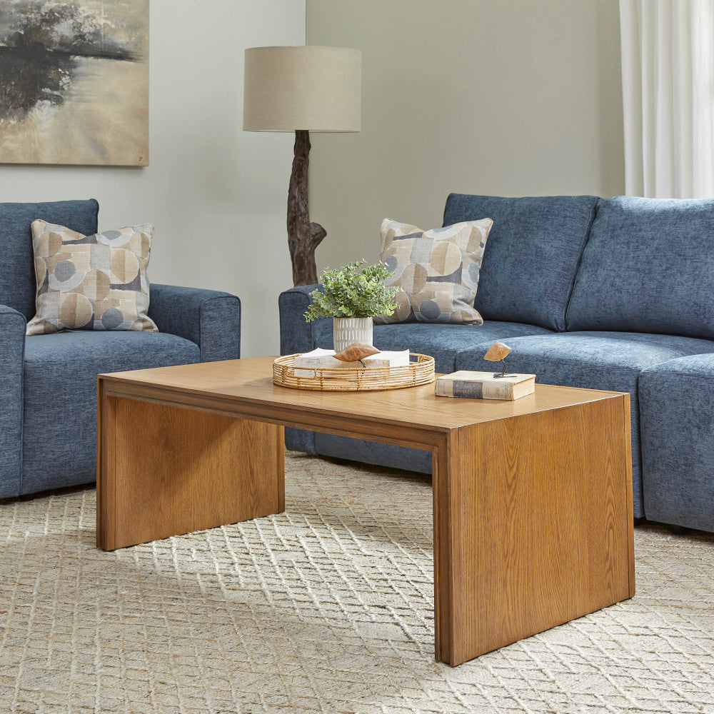 Waterfall Rectangular Coffee Table - Brown