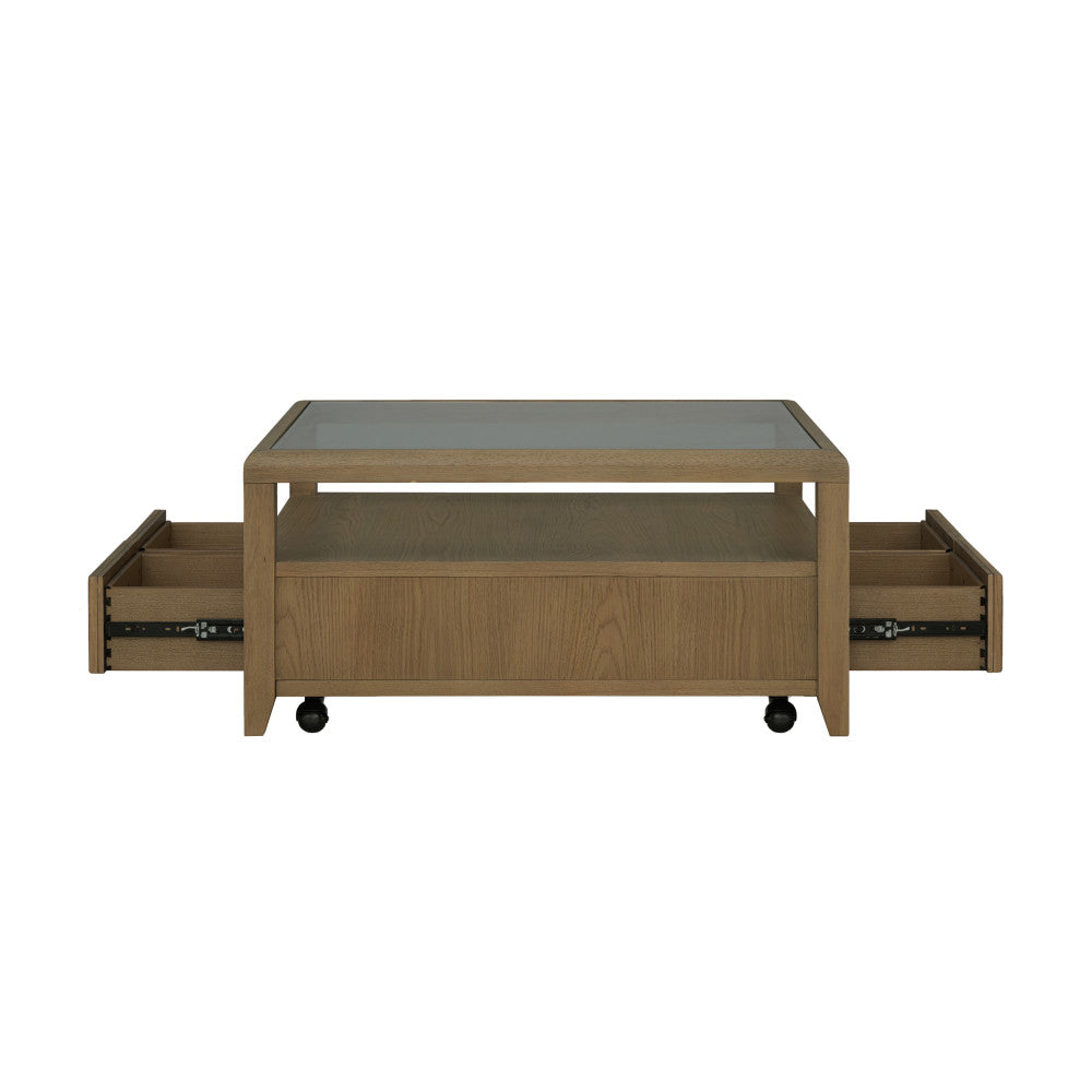 Reed Square Coffee Table with Casters - Default Title