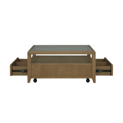 Reed Square Coffee Table with Casters - Default Title