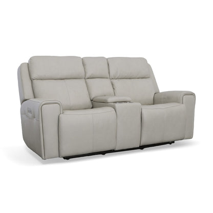Barnett Collection - Power Reclining Loveseat with Console, Power Headrests & Lumbar
