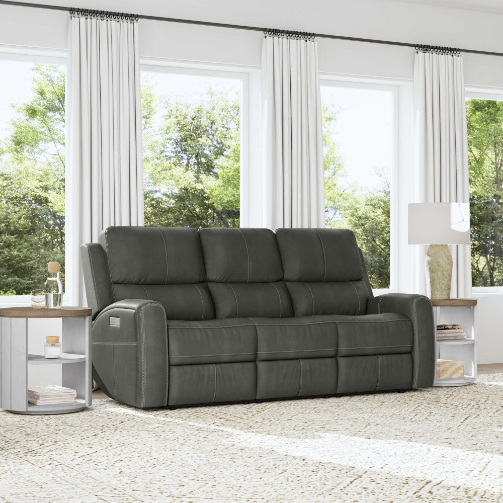 Linden Power Reclining Sofa with Power Headrests & Lumbar - Leather 946-02