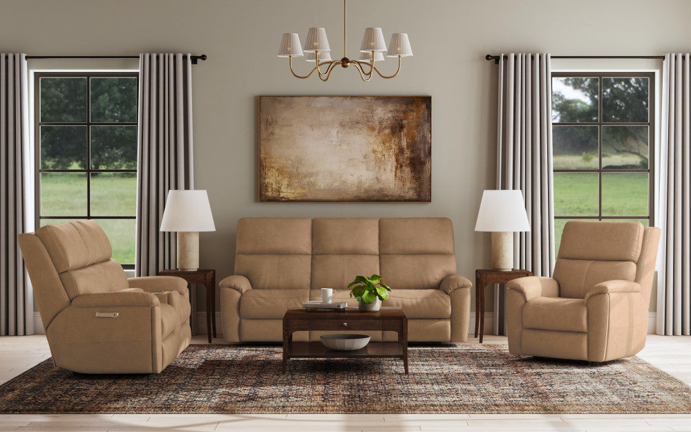 Porter Power Reclining Sofa with Console, Power Headrest, & Lumbar - Leather 577-82