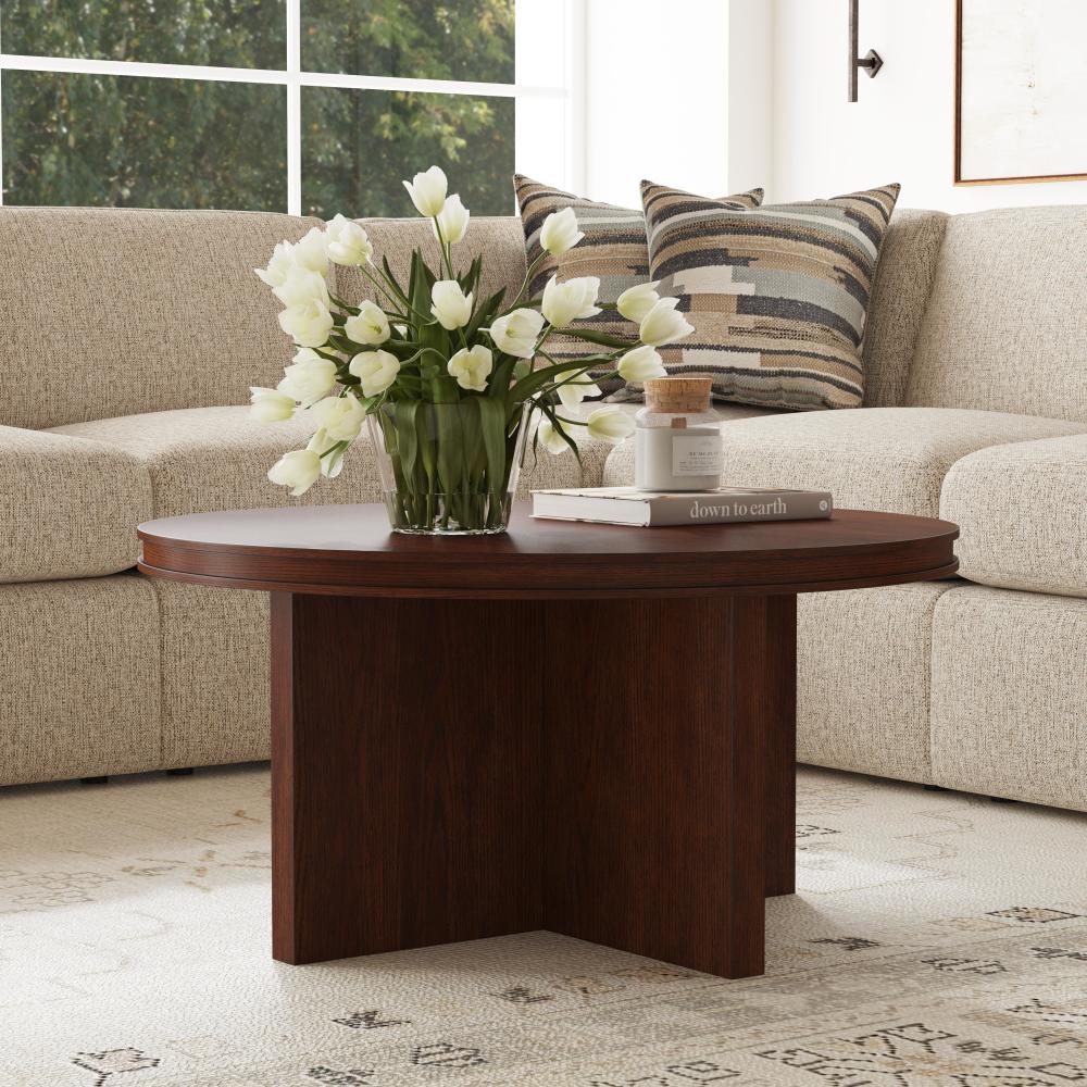Waterfall Round Coffee Table - Brown - 5000007347