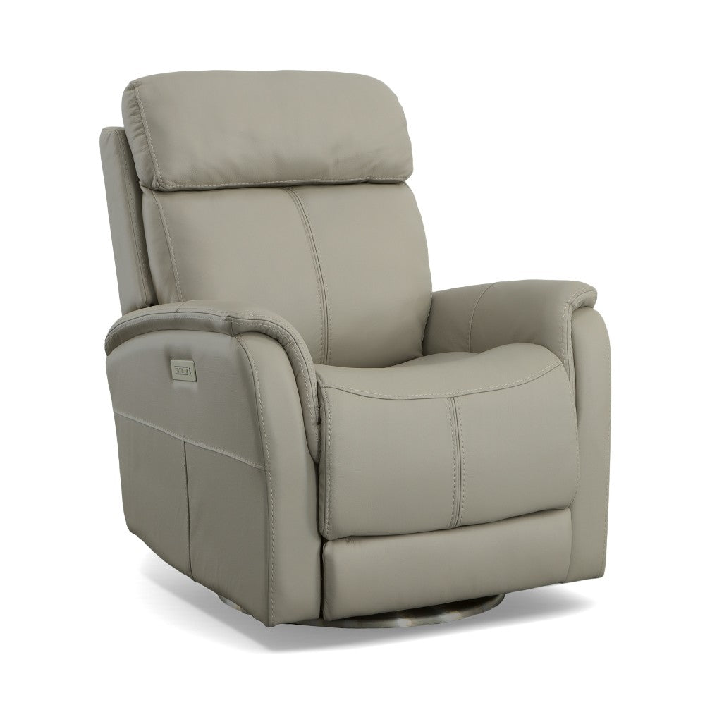 View Power Swivel Recliner with Power Headrest - Leather 050-01