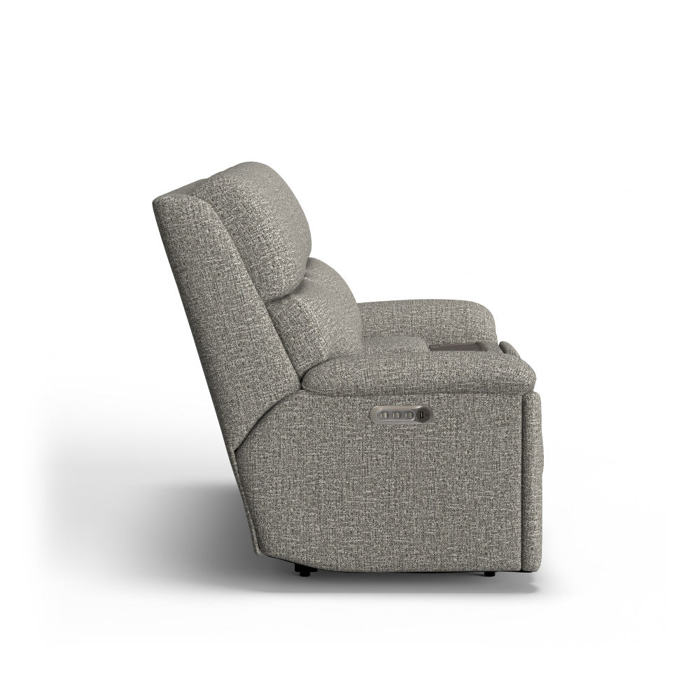 Porter Power Reclining Loveseat with Console, Power Headrests & Lumbar - Fabric 365-72