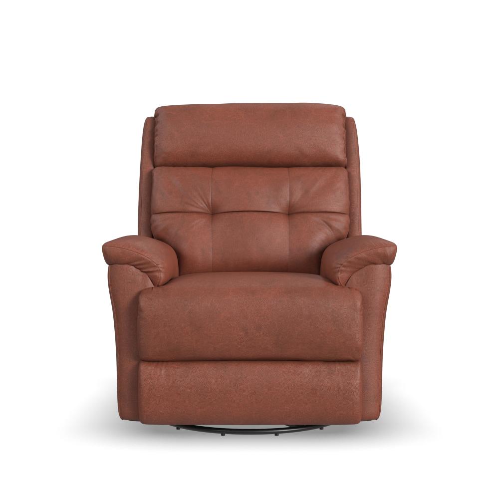 Sophisticated Power Swivel Gliding Recliner with Power Headrest & Lumbar - Leather 665-54