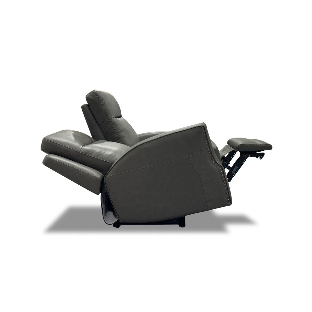 Maxwell Power Reclining Loveseat with Power Headrests and Lumbar - Gray