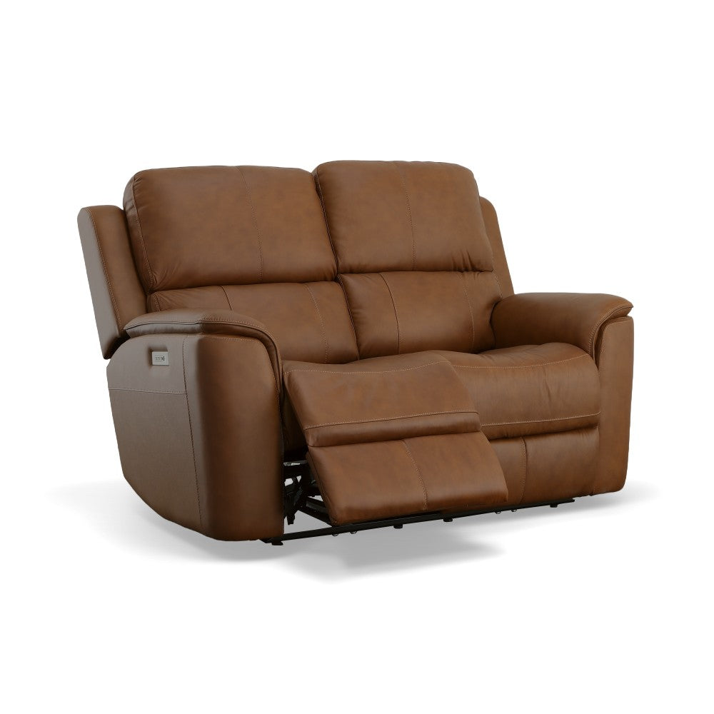 Henry Power Reclining Loveseat with Power Headrests & Lumbar - Leather 946-72
