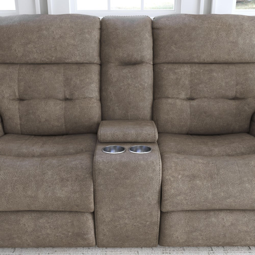 Strait Power Reclining Loveseat with Console & Power Headrests - Default Title