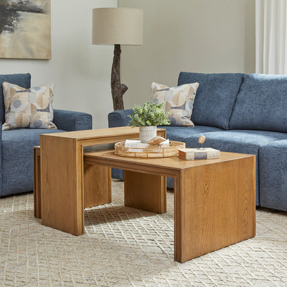 Waterfall Rectangular Coffee Table - Brown