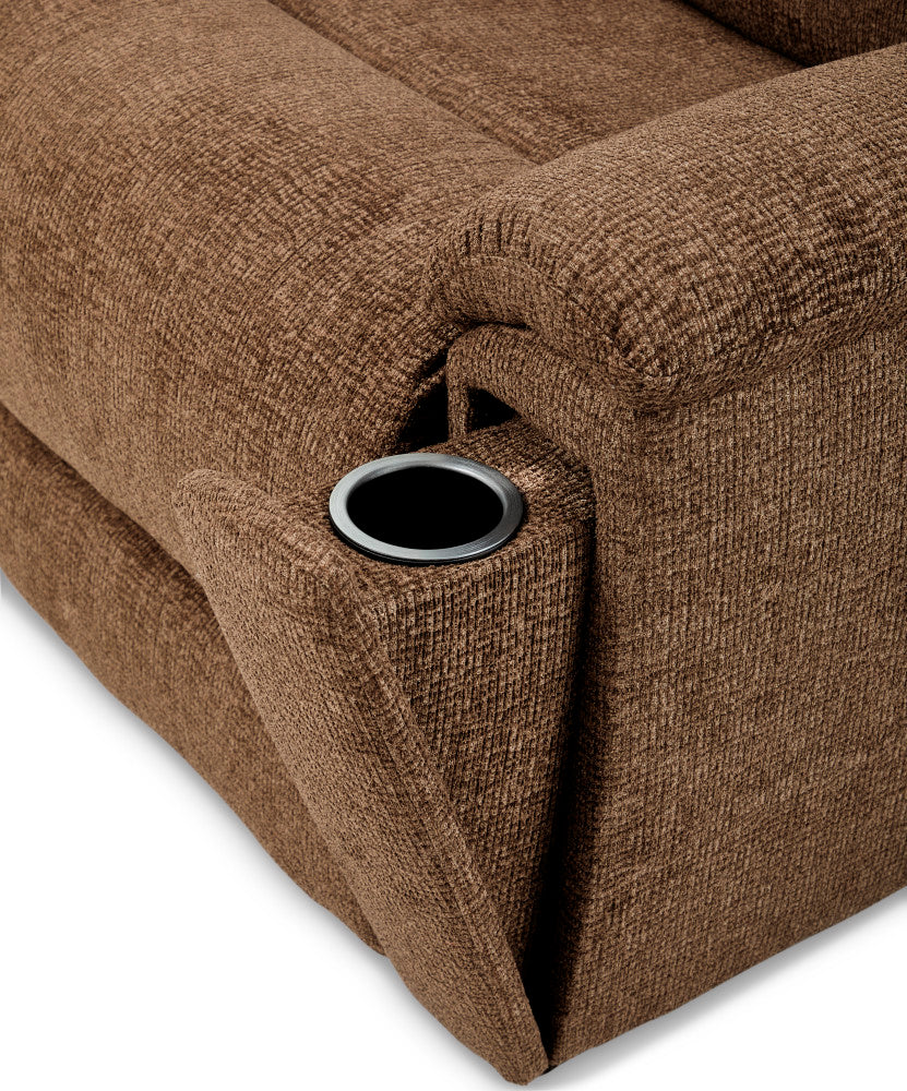 Refined Power Swivel Gliding Recliner with Power Headrest & Lumbar - Fabric 043-70