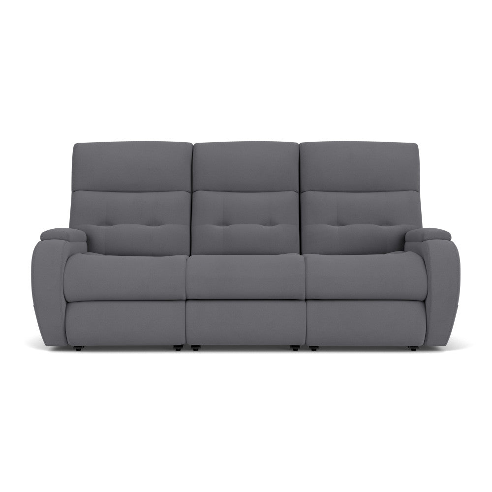 Strait Power Reclining Sofa with Power Headrests - Leather 653-80