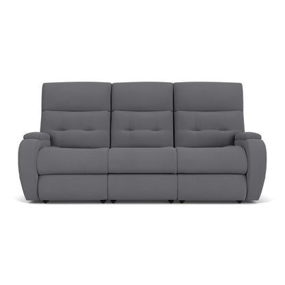 Strait Power Reclining Sofa with Power Headrests - Leather 653-80