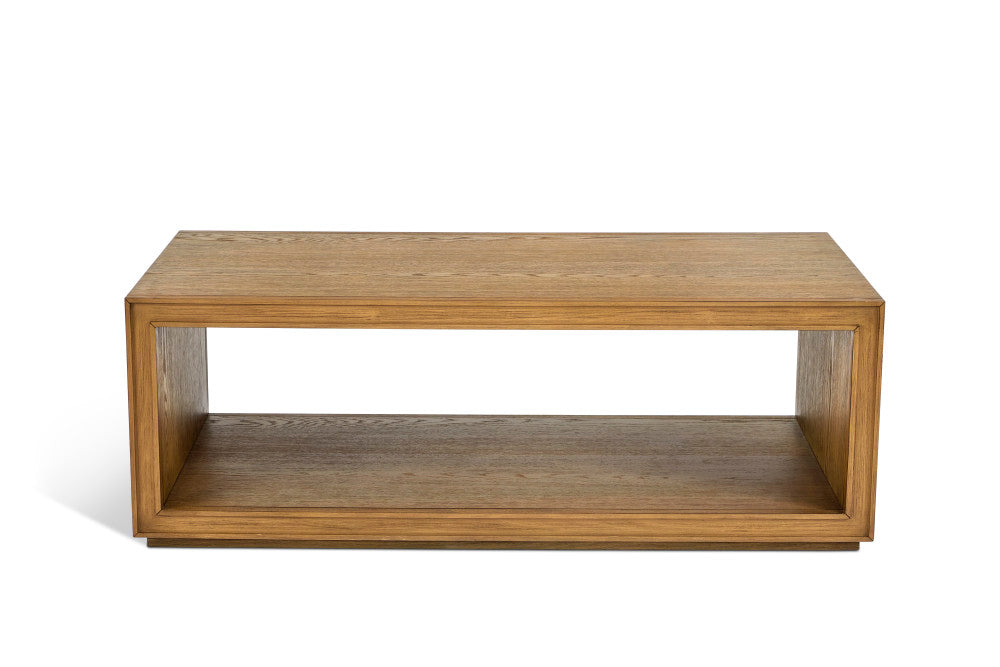 Waterfall Rectangular Coffee Table with Casters - Brown