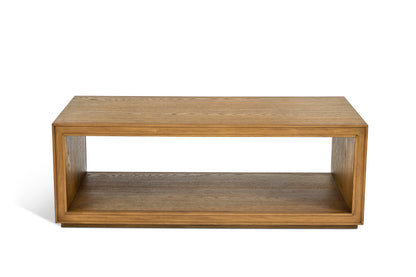 Waterfall Rectangular Coffee Table with Casters - Brown