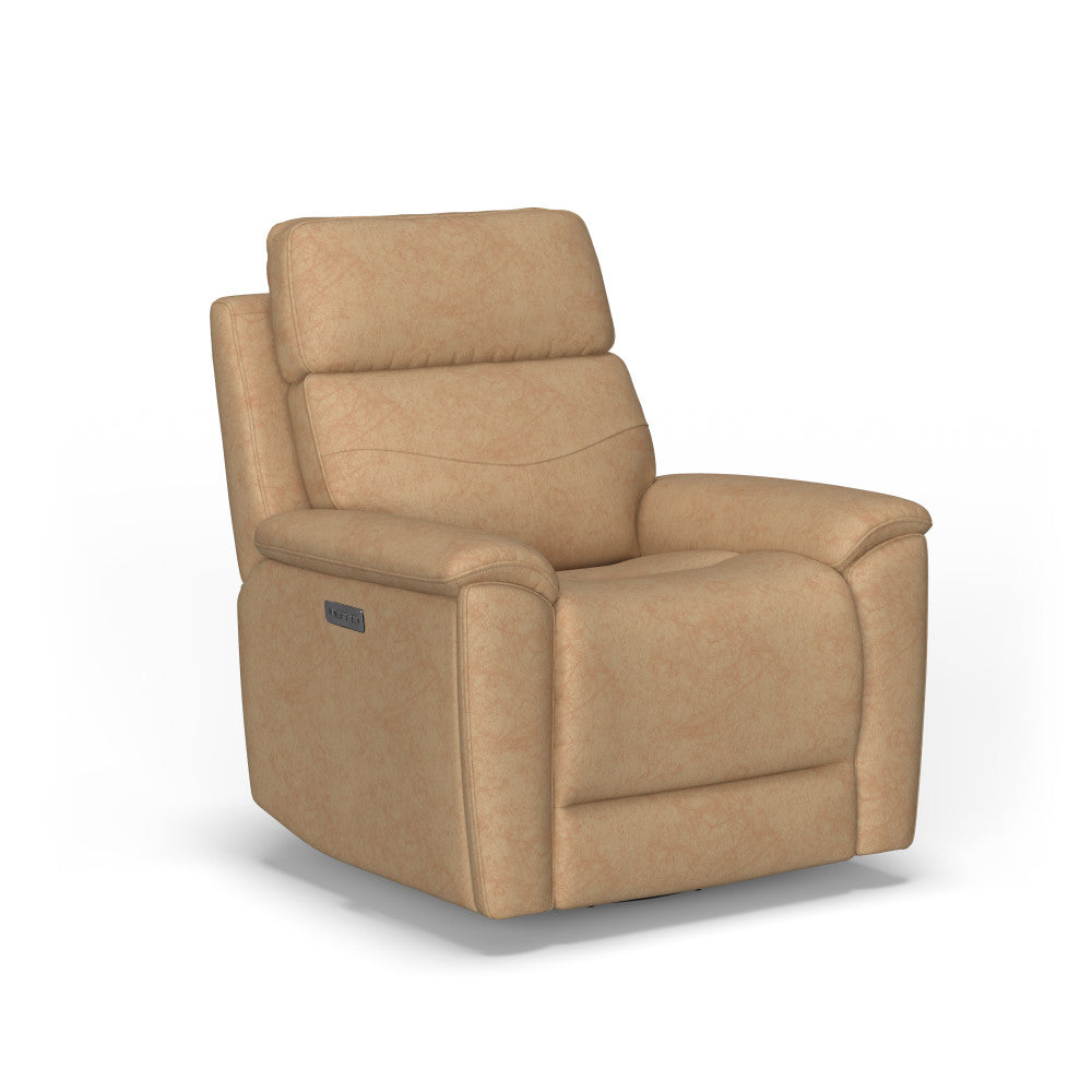 Refined Power Swivel Gliding Recliner with Power Headrest & Lumbar - Leather 577-82