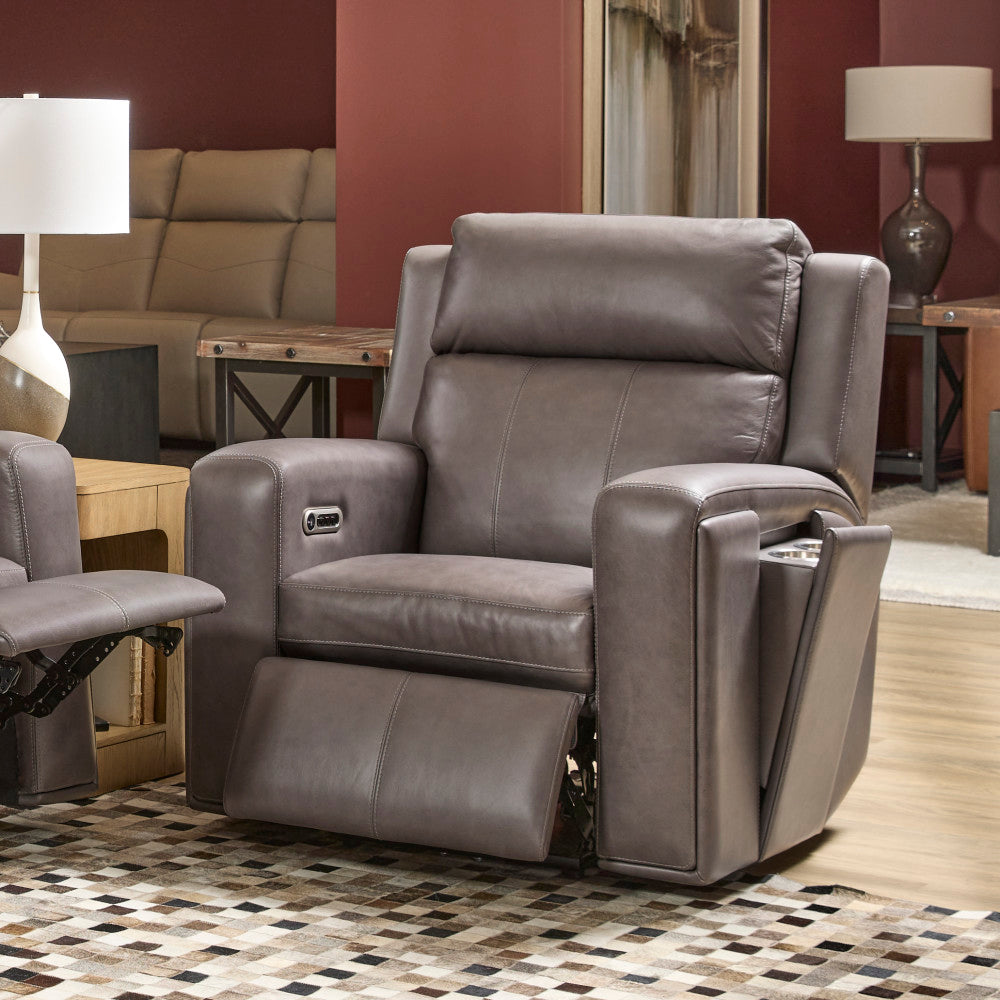 Wyatt Power Recliner with Power Headrest & Lumbar - Leather 705-02