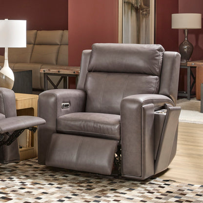 Wyatt Power Recliner with Power Headrest & Lumbar - Leather 705-02