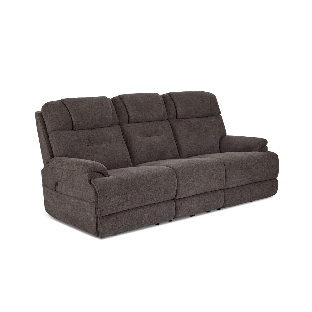 Zecliner Zofa Power Sleep Sofa with Power Headrests & Lumbar - Brown