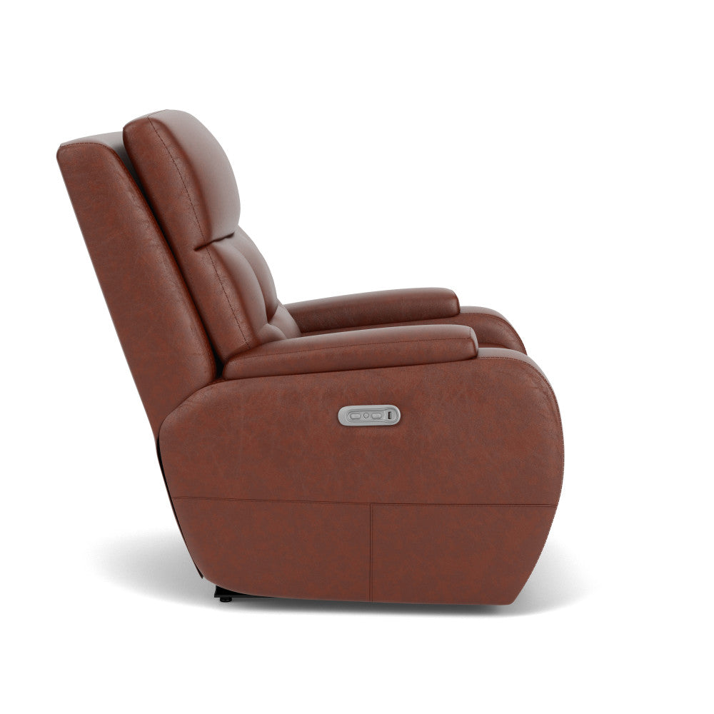 Strait Power Recliner with Power Headrest - Leather 653-80