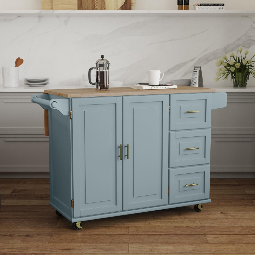 Dolly Madison Drop Leaf Kitchen Cart - Blue - 5000003834