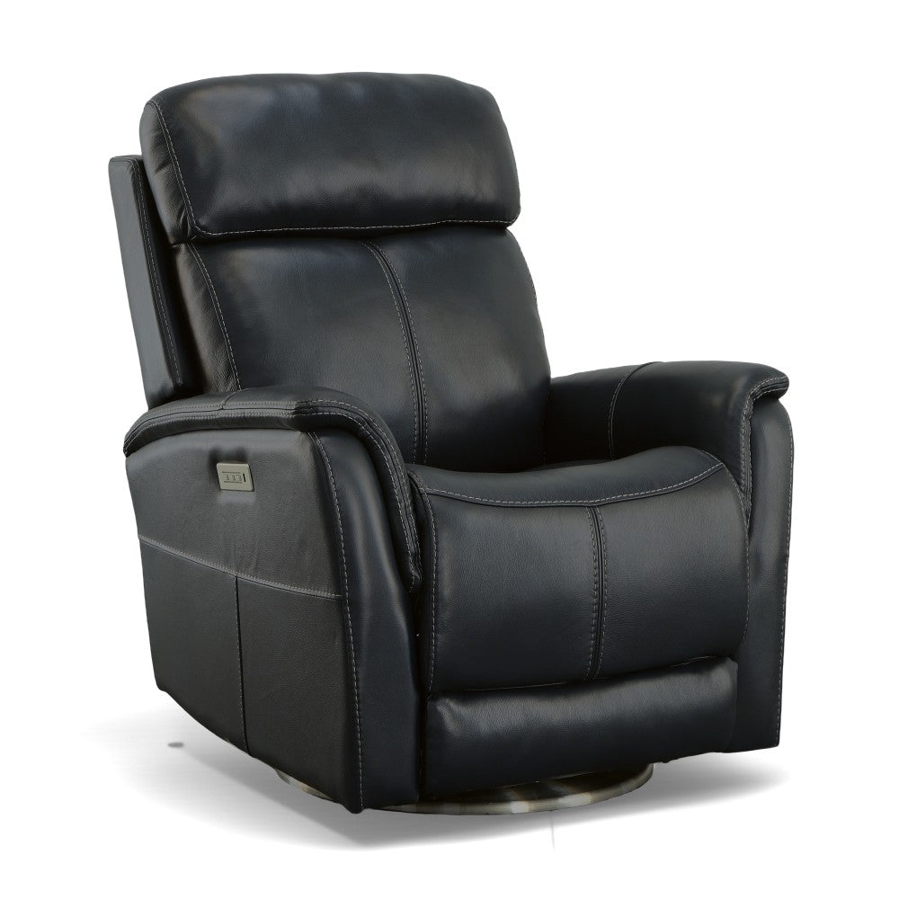 View Power Swivel Recliner with Power Headrest - Leather 050-40