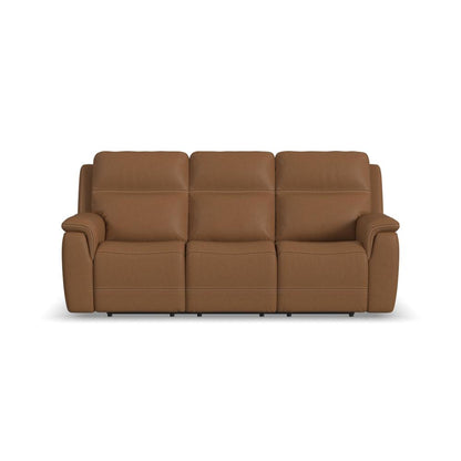 Sawyer Power Reclining Sofa with Power Headrests & Lumbar - Leather 727-73