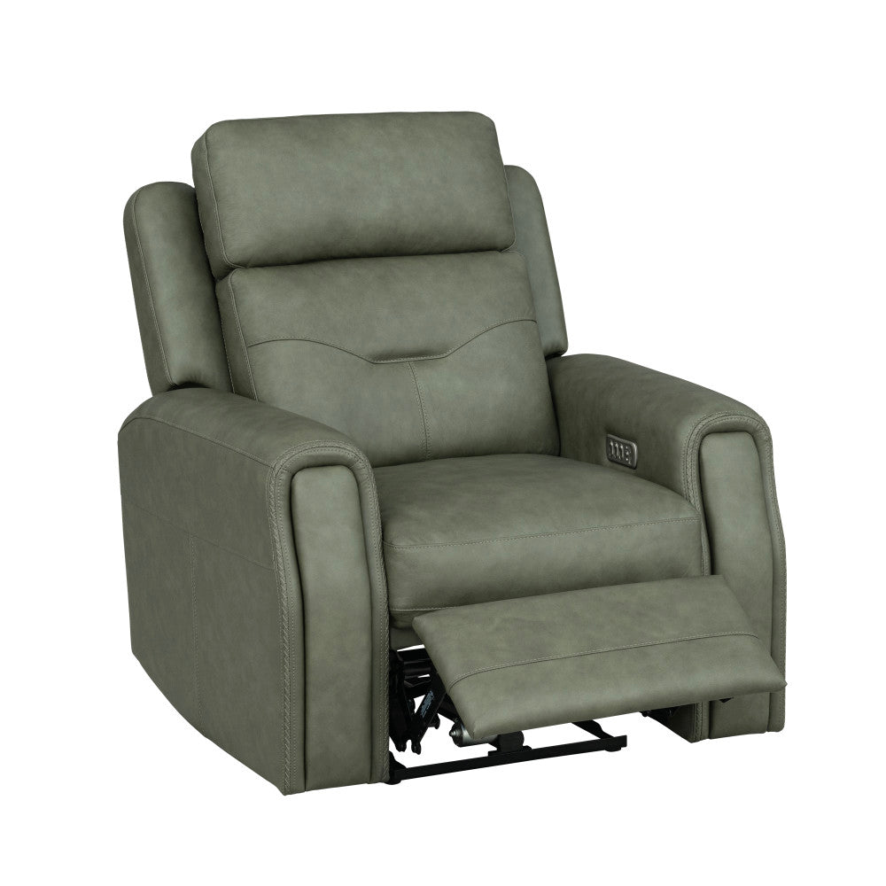 Felix Power Recliner with Power Headrest, Lumbar, Heat & Massage - Leather 408-21