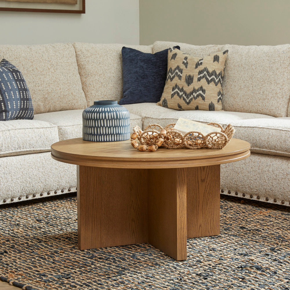 Waterfall Round Coffee Table - Brown