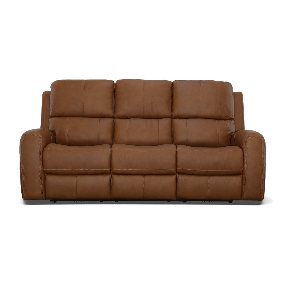 Linden Power Reclining Sofa with Power Headrests & Lumbar - Leather 946-72