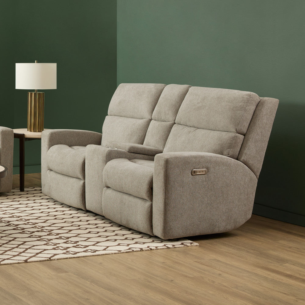 Score Power Reclining Loveseat with Console, Power Headrests & Lumbar - Default Title