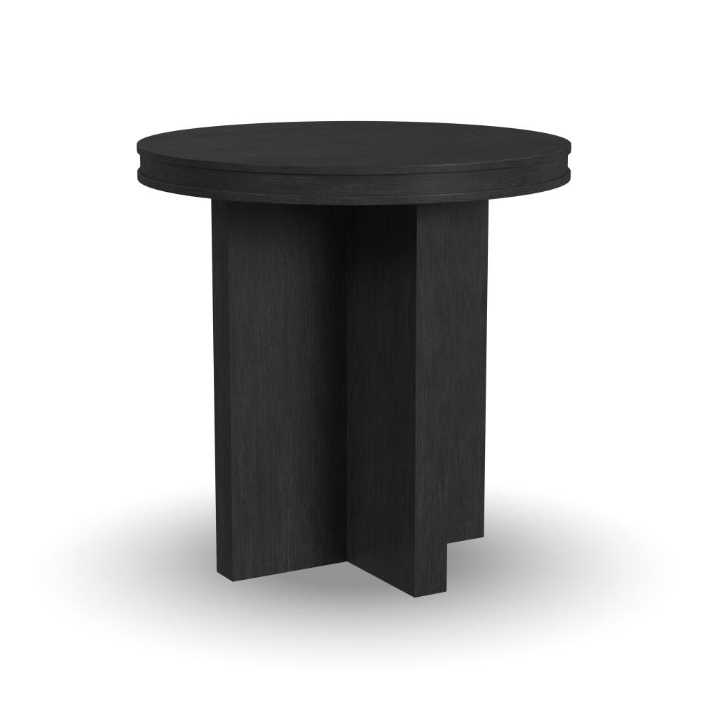 Waterfall Round End Table - Black