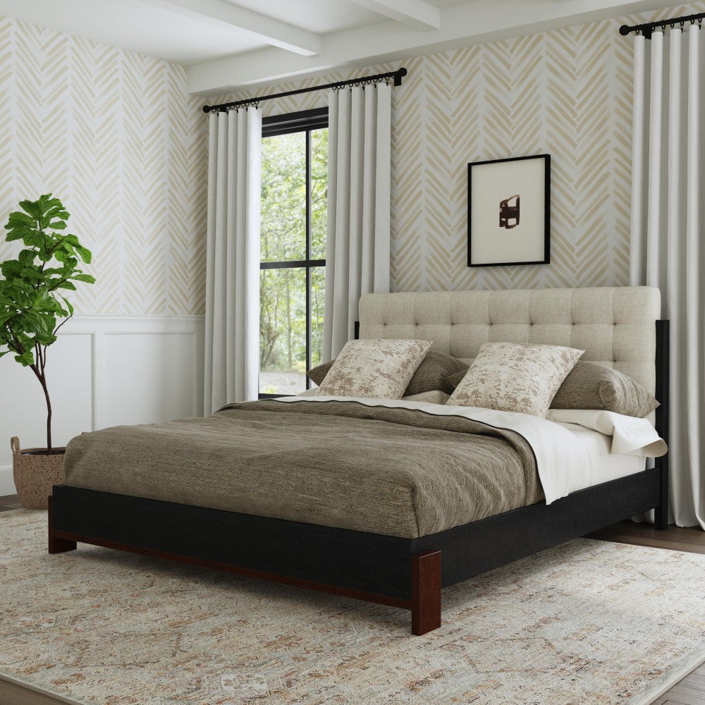 Waterfall Queen Upholstered Bed - Default Title
