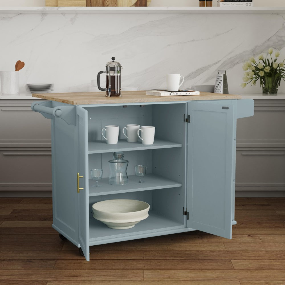 Dolly Madison Drop Leaf Kitchen Cart - Blue - 5000003834