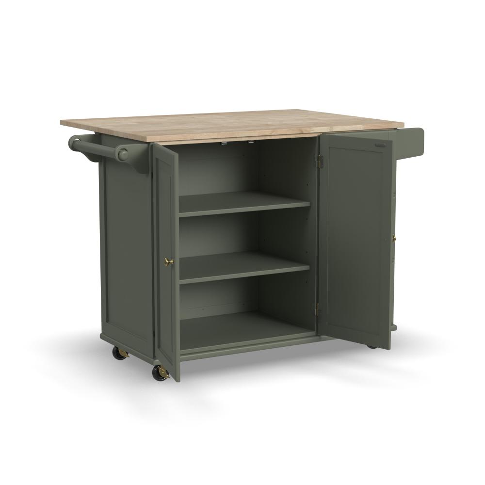 Dolly Madison Drop Leaf Kitchen Cart - Green